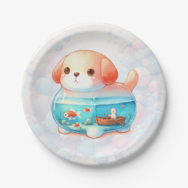 Plato De Papel Whimsical Dog Adventure Birday Paper Plate