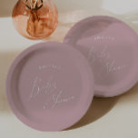 Plato De Papel Whimsical Dusty Rosa Baby Shower<br><div class="desc">Presentamos nuestros deliciosos y polvorientos platos de papel de rosa para bebés, perfecto para su simple y moderna primavera de boho o celebración de verano! Este plato presenta un ambiente de moda boho, de color claro, con una caligrafía elegante y un delicado diseño minimalista, ideal para los chicas. Además, es...</div>