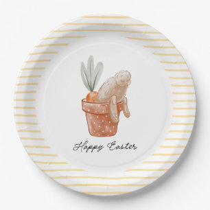 Plato De Papel Whimsical Easter Bunny