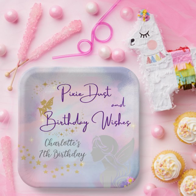 Plato De Papel Whimsical Fairy Chica (Fiesta)