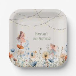 Plato De Papel Whimsical Fairy Garden Magic Birday