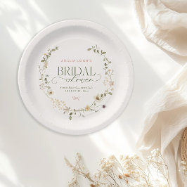 Plato De Papel Whimsical Fairytale Garden & Bows Bridal Shower