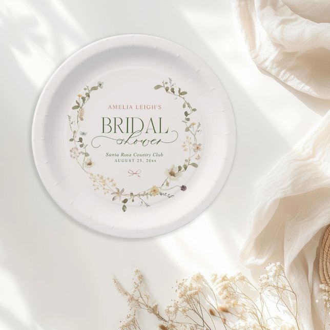 Plato De Papel Whimsical Fairytale Garden & Bows Bridal Shower (Subido por el creador)