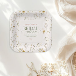 Plato De Papel Whimsical Fairytale Garden & Bows Bridal Shower