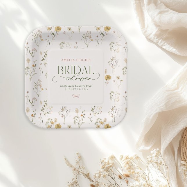 Plato De Papel Whimsical Fairytale Garden & Bows Bridal Shower (Subido por el creador)