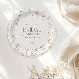 Plato De Papel Whimsical Fairytale Garden & Bows Bridal Shower