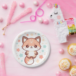 Plato De Papel Whimsical Fantasy Fox Baby Shower