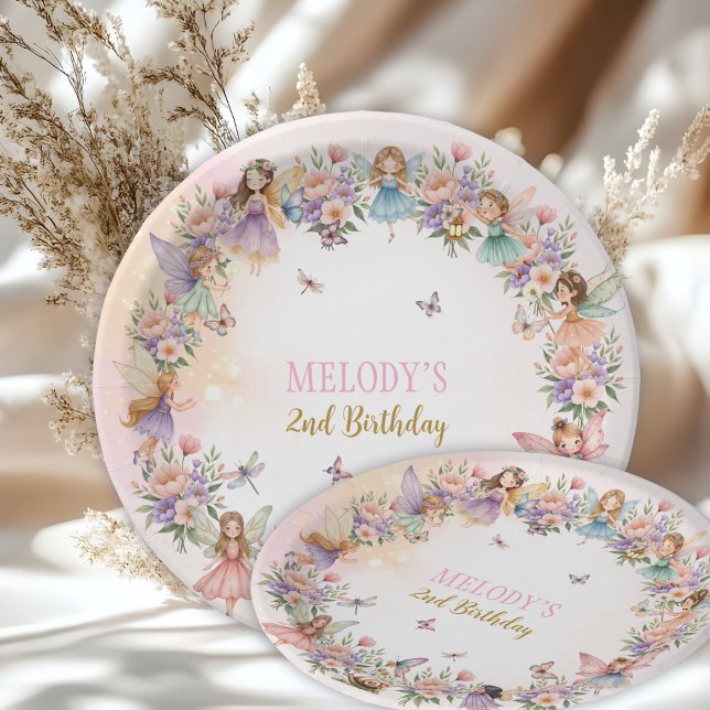 Plato De Papel Whimsical flower fairy garden 2nd birthday  (Subido por el creador)