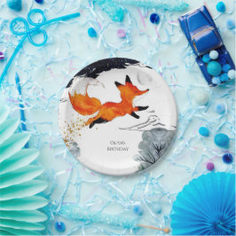 Plato De Papel Whimsical Fun Fox Birday