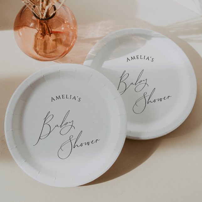 Plato De Papel Whimsical Gender Neutral Baby Shower (Subido por el creador)