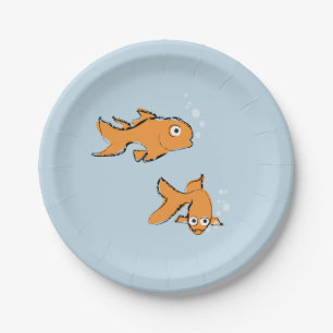 Plato De Papel Whimsical Goldfish