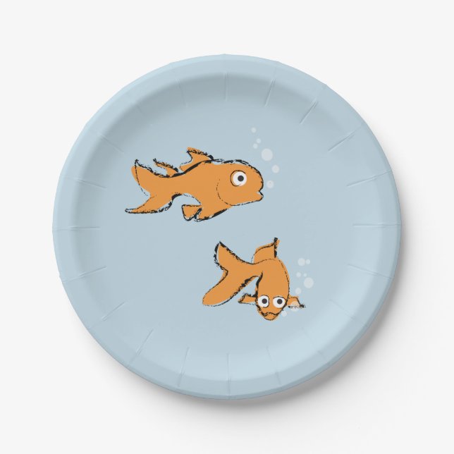 Plato De Papel Whimsical Goldfish (Anverso)