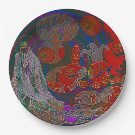 Plato De Papel Whimsical Halloween Dreams