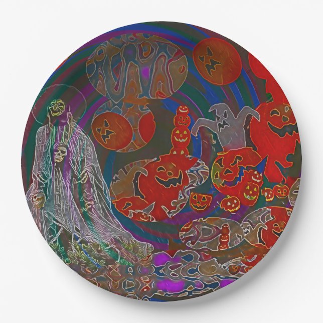 Plato De Papel Whimsical Halloween Dreams (Anverso)