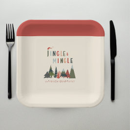 Plato De Papel Whimsical | Placa de papel Fiesta para Navidades