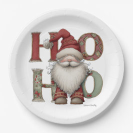 Plato De Papel Whimsical Santa HO HO HO Paper Plates