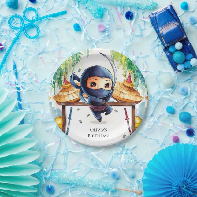 Plato De Papel Whimsical Spy Ninja Birday (Fiesta)