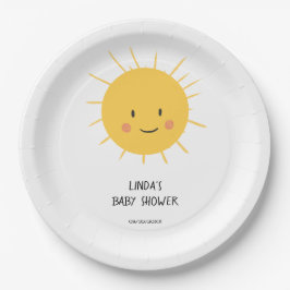 Plato De Papel Whimsical Sun Baby Shower