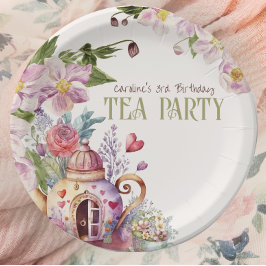 Plato De Papel Whimsical Wildflower Fairytale Tea Fiesta