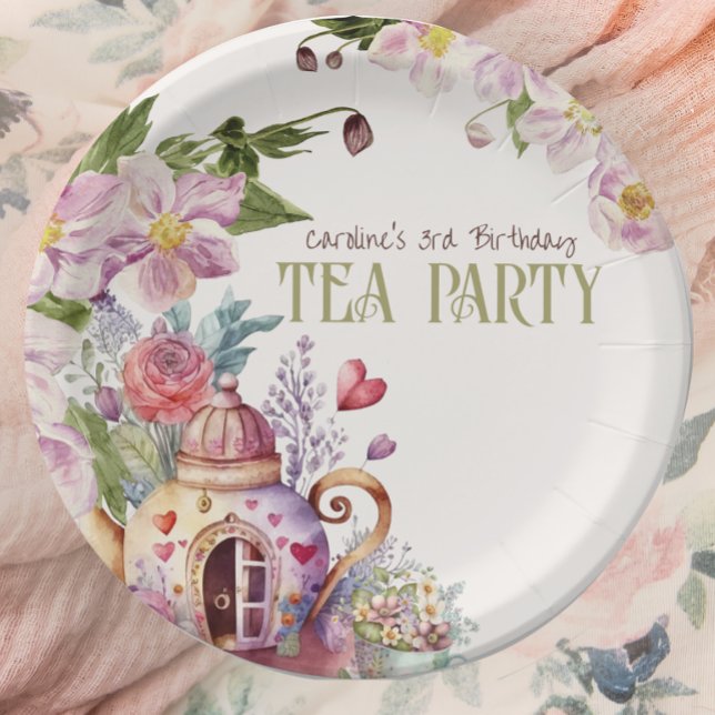Plato De Papel Whimsical Wildflower Fairytale Tea Fiesta (Subido por el creador)