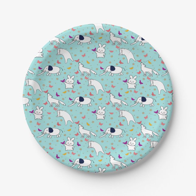 Plato De Papel Whimsical Wildlife Wonderland (Anverso)