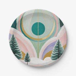 Plato De Papel Whimsical Winter Dreamscape