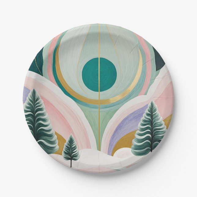 Plato De Papel Whimsical Winter Dreamscape (Anverso)