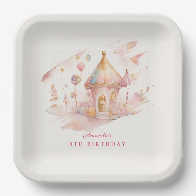 Plato de papel Whimsical Wonders Candyland (Anverso)