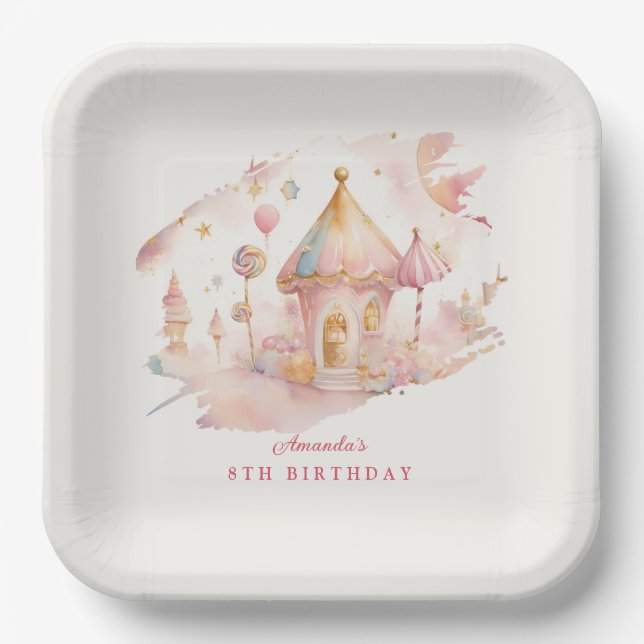 Plato De Papel Whimsical Wonders Candyland paper Plate (Anverso)