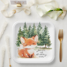 Whimsical Woodland Baby Fox Primer Cumpleaños