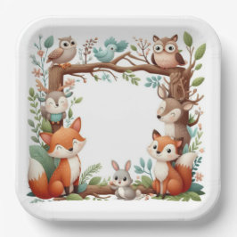 Plato De Papel Whimsical Woodland Paper Plates