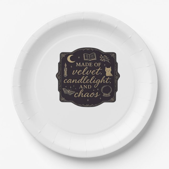 Plato De Papel Whimsigoo Fantasía Bosques Místicos, Luna y Mágica (Anverso)