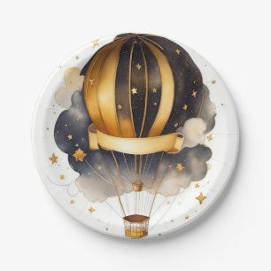 Plato De Papel Whimsy celestial: Baby Shower de globos celestes