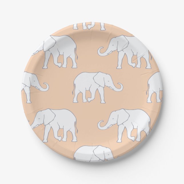 Plato De Papel White Elephants (Anverso)