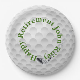 Plato De Papel White Golf Bal con retiro de club