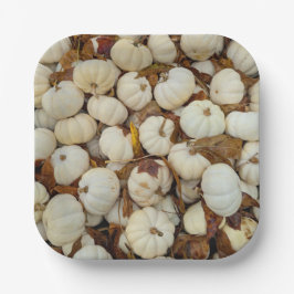 Plato De Papel White Pumkin Paper Plate