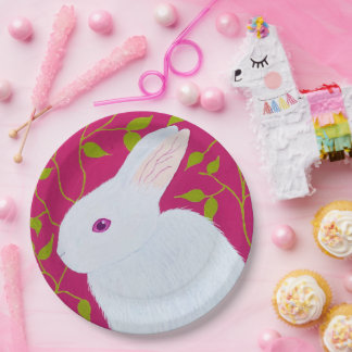 Plato De Papel white rabbit