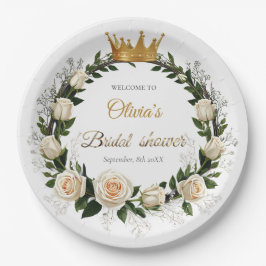 Plato De Papel White Roses & Baby’s Breath Bridal Shower