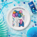 PLATO DE PAPEL WHMSICAL ELEPHANT BALLOONS<br><div class="desc">Stunning Modern image for anyone,  especially elephant lovers! Put this image on an Zazzle product with your own text!</div>