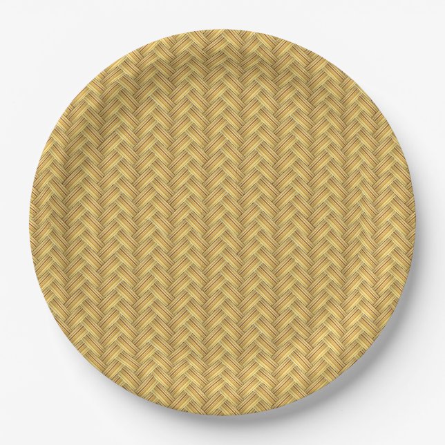 Plato De Papel Wicker Basket Weave Seamless (Anverso)