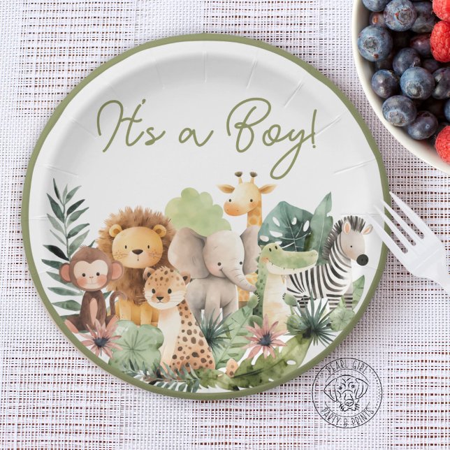 Plato De Papel Wild Animal Baby Shower Paper Plate (Subido por el creador)