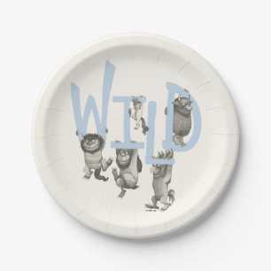 Plato De Papel WILD Cosas salvajes y Max - Azul
