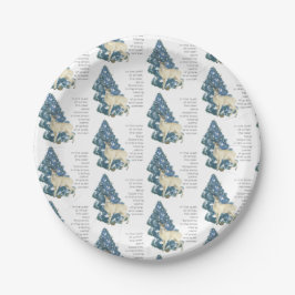 Plato De Papel Wild Deer Footprints in Snow – Winter Nature Art