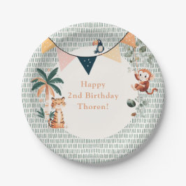 Plato De Papel Wild Jungle Theme Birthday Party
