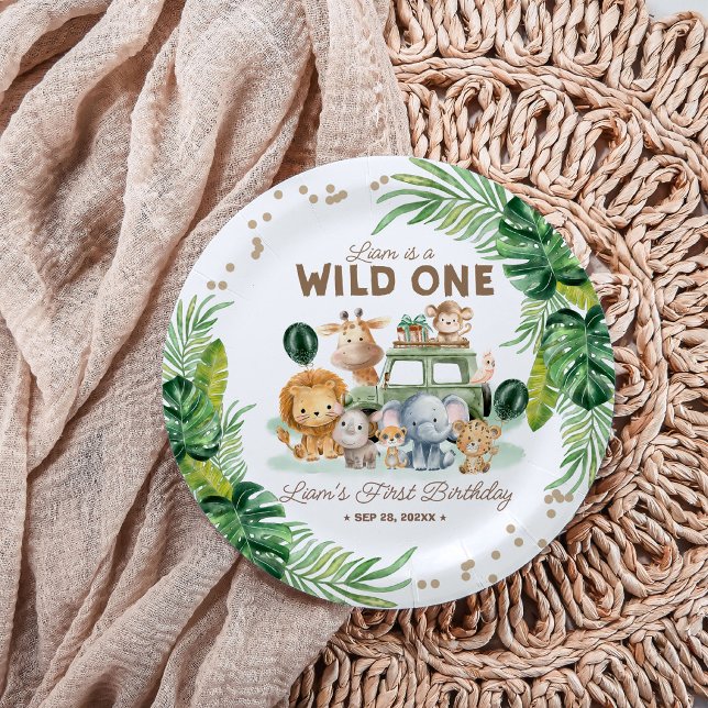 Plato De Papel Wild One 1st Birthday Safari Animals (Subido por el creador)