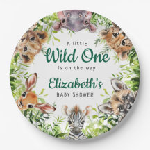 Wild One Acuarela Safari Animales Baby Shower