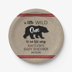 Plato De Papel Wild One Boys Baby Shower