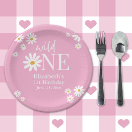Plato De Papel Wild One Daisy – Girl’s First Birthday Boho Party