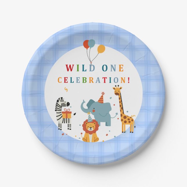 Plato De Papel Wild One First Birthday (Anverso)