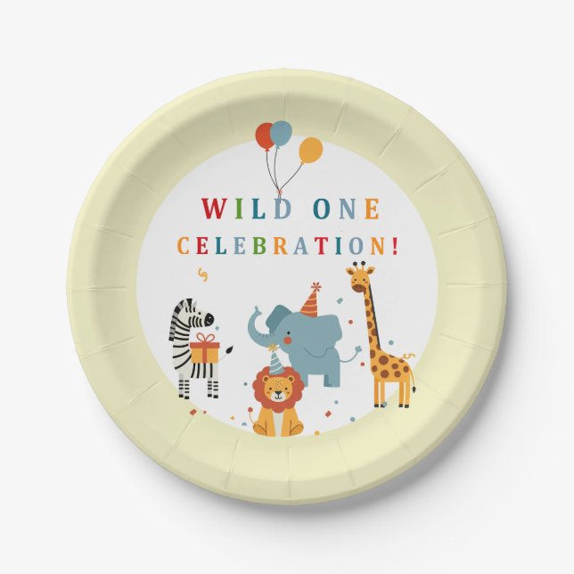 Plato De Papel Wild One First Birthday (Anverso)